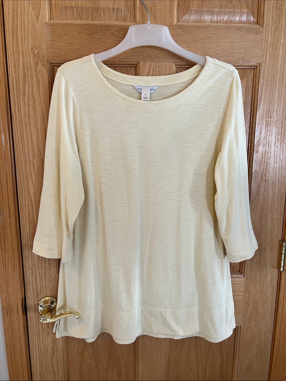 Christopher & Banks Light Yellow 3/4 Sleeve Tunic